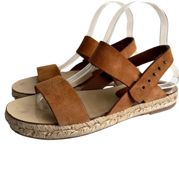 JENNI KAYNE Brown Suede Espadrille Sandals Size 8 - Picture 2 of 8